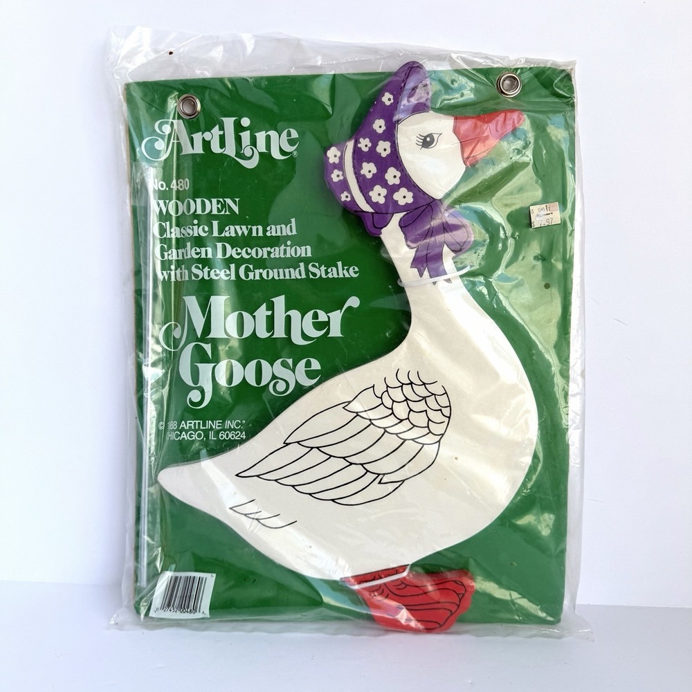 VTG Cottagecore Goose Garden Stake‎ Yard Art Farmhouse Grannycore Artline 1988